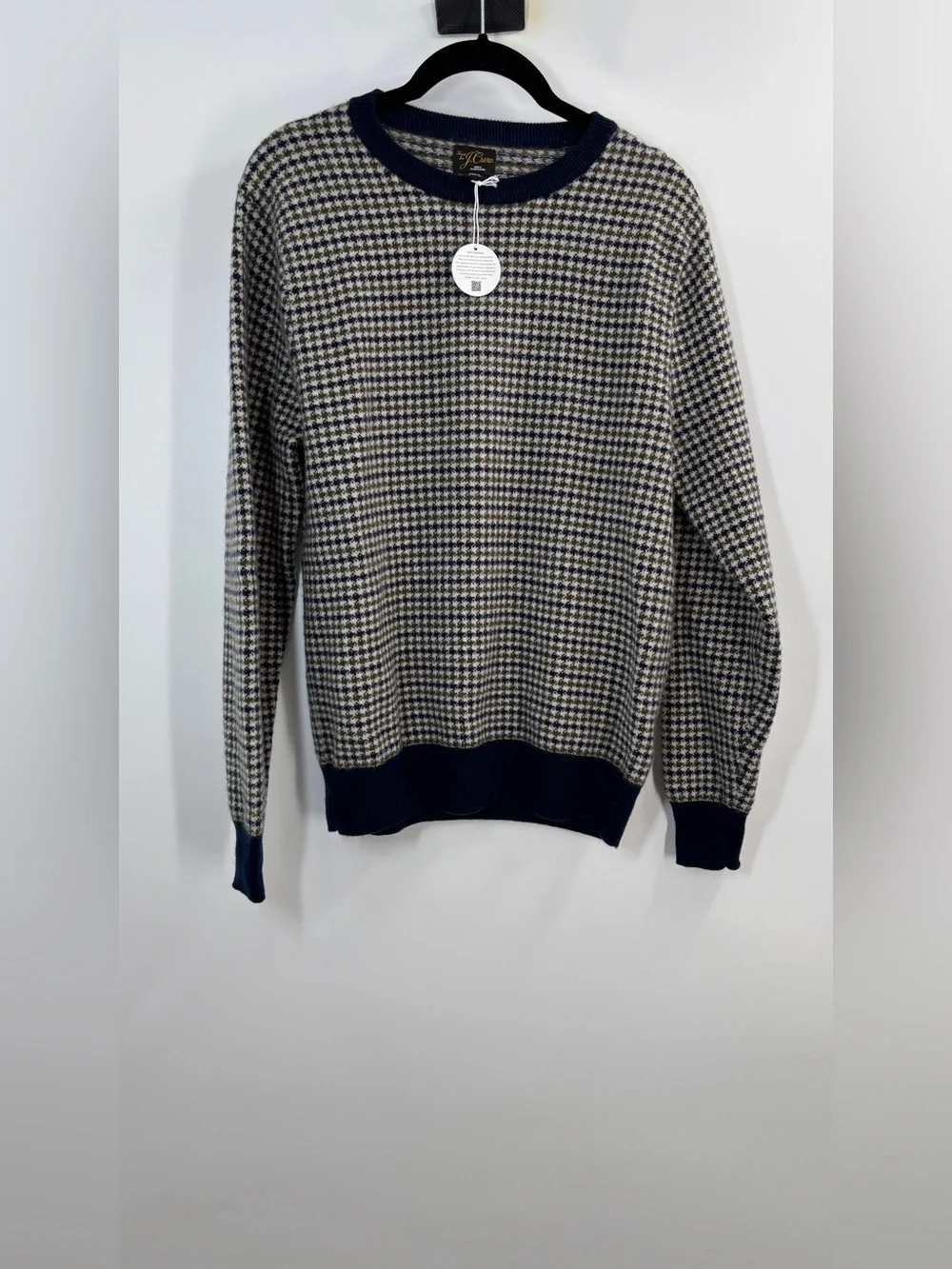 J.Crew Cashmere crewneck sweater in houndstooth